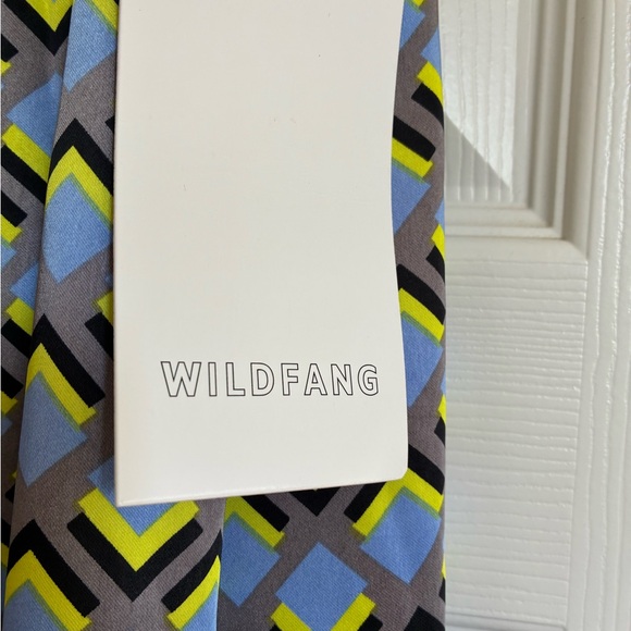 Wildfang Blue and Yellow Geometric Wrap Around Skirt NWT Size 2X - Picture 2 of 4